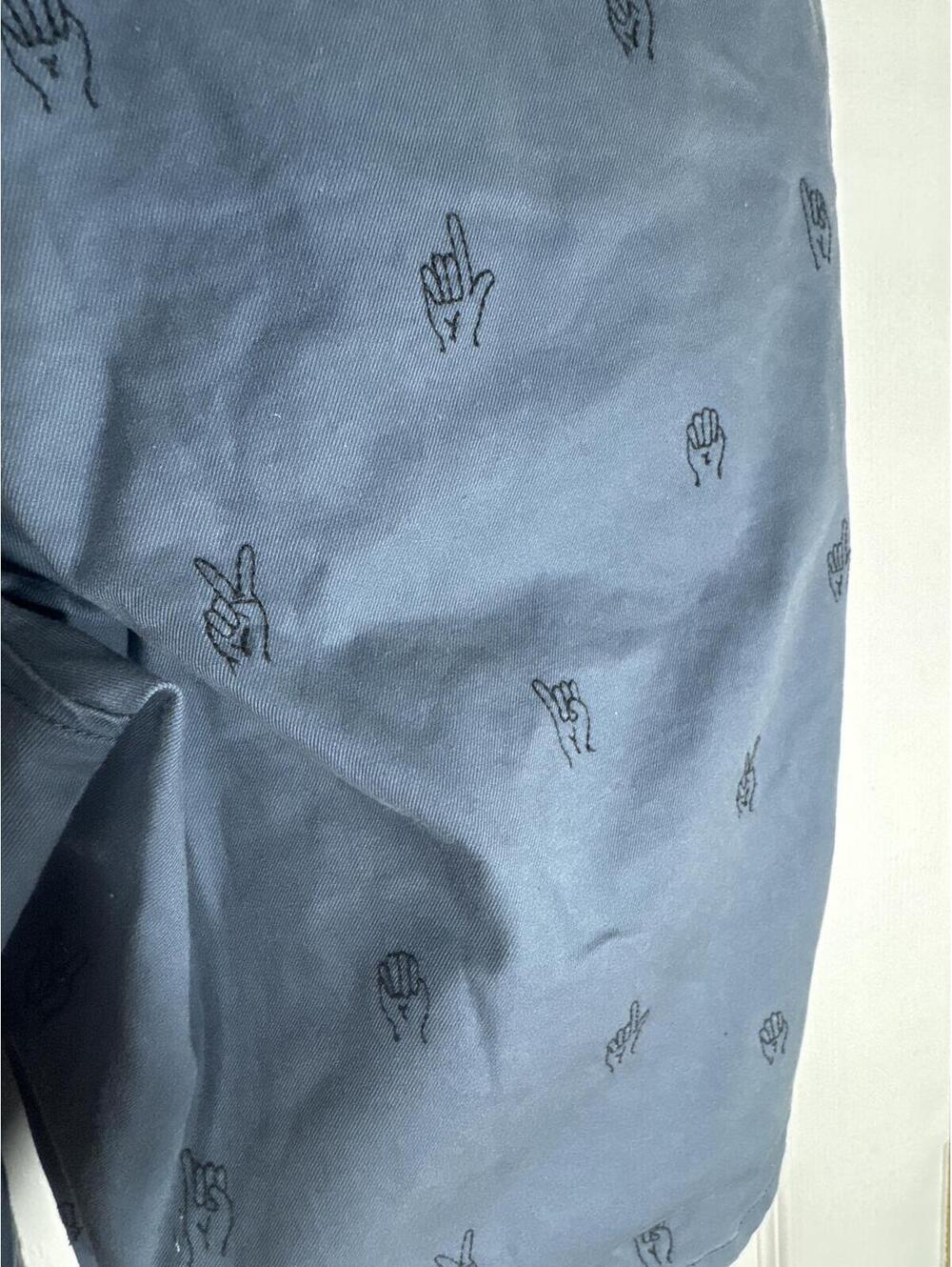 Lacoste L!VE Blue Graphic Chino Shorts FR 46 US 36 - Picture 3 of 8